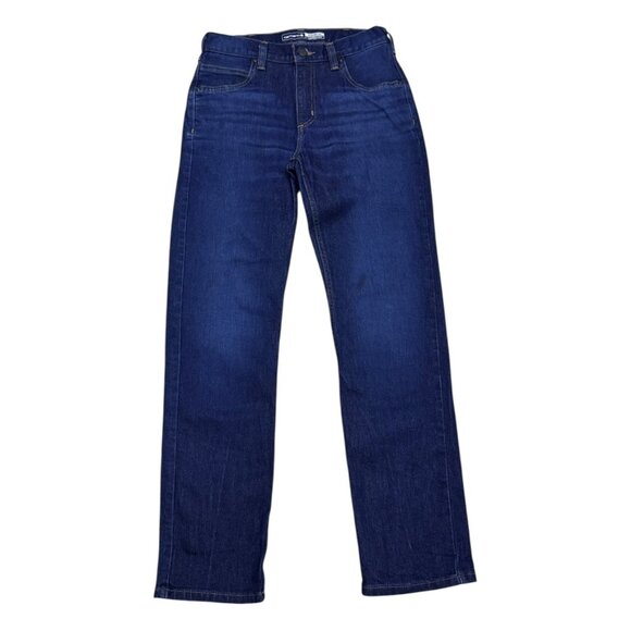 CARHARTT Straight Fit Dark Wash Casual Work Denim Pants Jeans Mens 30x32 - Picture 3 of 7